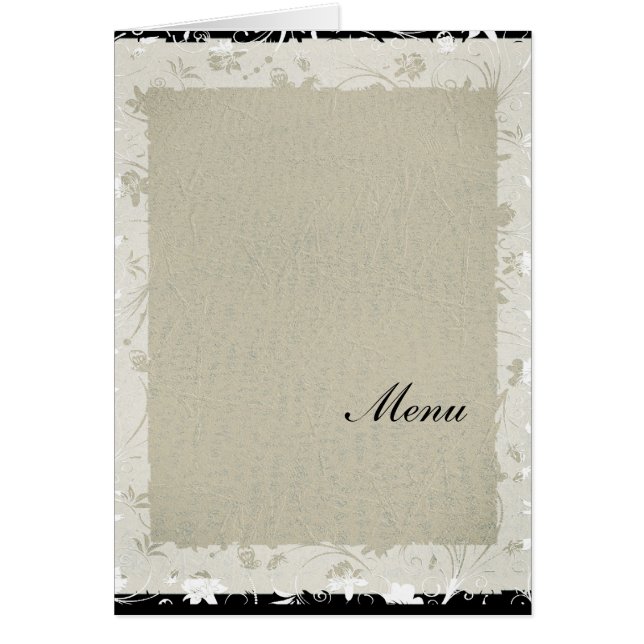 Most Popular Wedding Menu Old Paper Cards (Front)