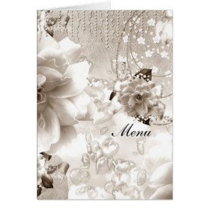 Most Popular Wedding Menu Sepia Cards
