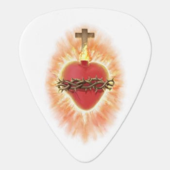 Most Sacred Heart Of Jesus Guitar Pick by RicardoArtes at Zazzle