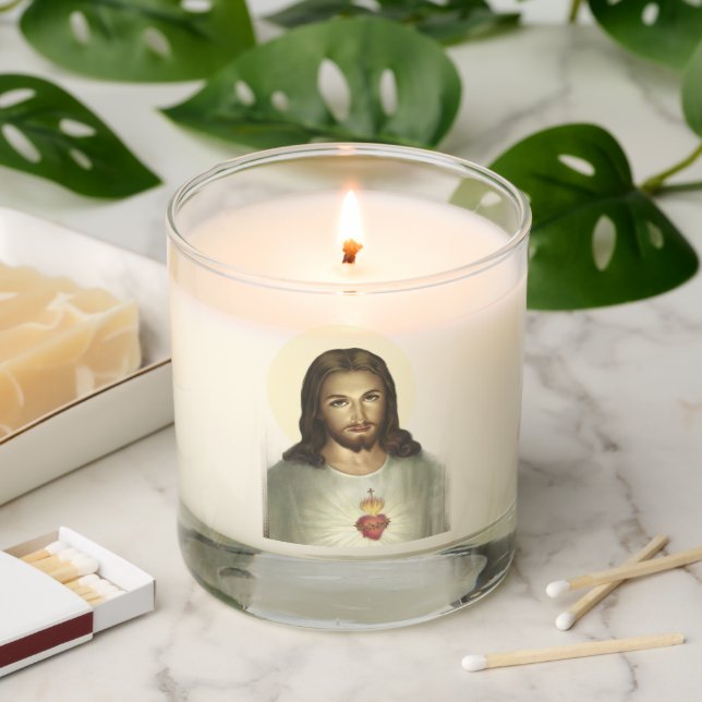 Most Sacred Heart of Jesus Prayer Candle (Lit)