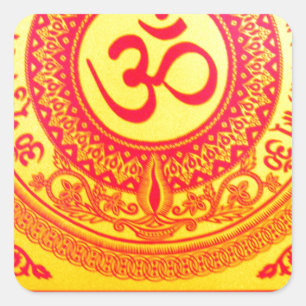 MOST SACRED HINDU GAYATRI MANTRA SQUARE STICKER