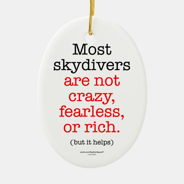 Most Skydivers Ceramic Ornament (Front)