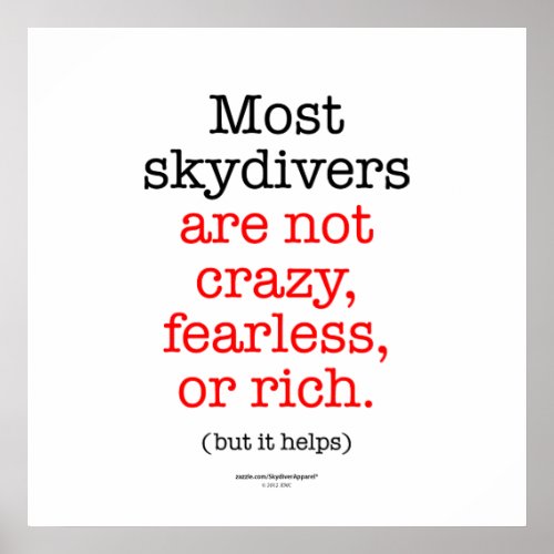 Most Skydivers Poster