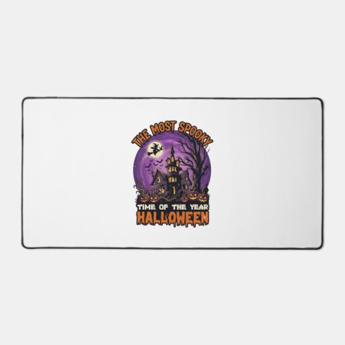 Most Spooky Halloween Haunted House Witch Pumpkins Desk Mat