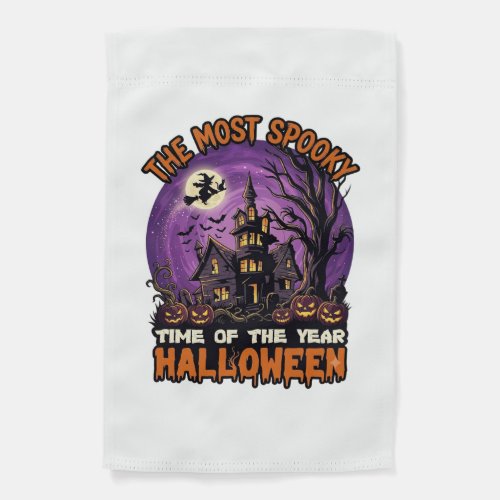Most Spooky Halloween Haunted House Witch Pumpkins Garden Flag