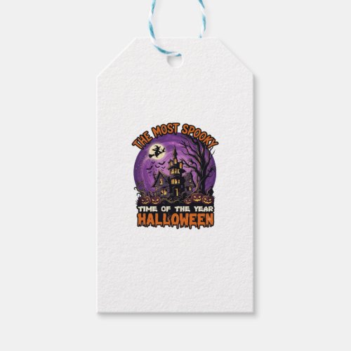 Most Spooky Halloween Haunted House Witch Pumpkins Gift Tags