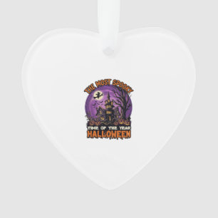 Most Spooky Halloween Haunted House Witch Pumpkins Ornament