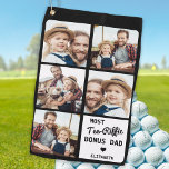 Most Tee-Riffic BONUS DAD 5 Photo Father's Day Golf Towel<br><div class="desc">Most Tee-Riffic Bonus Dad ... Two of your favorite things , golf and your kids ! Now you can take them with you as you play 18 holes . Customize these golf towel with your child's favorite photos and name. Whether it's a father birthday, fathers day or Christmas, these dad...</div>