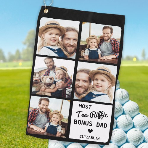 Most Tee_Riffic BONUS DAD 5 Photo Fathers Day Golf Towel