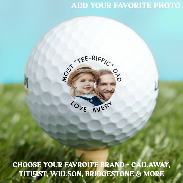 Most TEE-RIFFIC DAD - Golfer - Personalized Photo Golf Balls (Creator Uploaded)