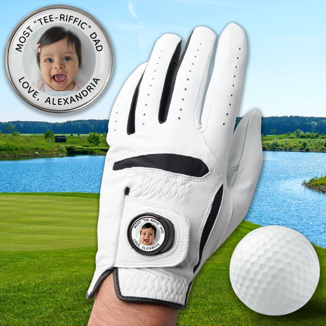 Most Tee-Riffic Dad Modern Custom Photo Golfer  Golf Glove (Creator Uploaded)