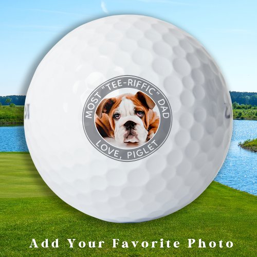 Most Tee_Riffic Dad Personalized Photo Dog Dad Golf Balls