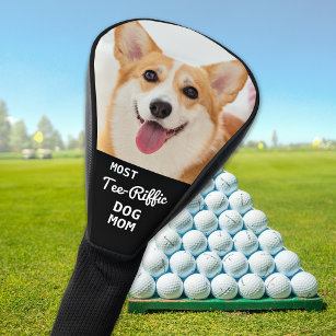 Most Tee-Riffic DOG MOM Personalized Golfer Photo  Golf Head Cover