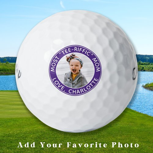 Most Tee_Riffic MOM Personalized Photo Golfer  Golf Balls