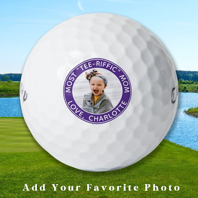 Most Tee-Riffic MOM Personalized Photo Golfer  Golf Balls (Creator Uploaded)