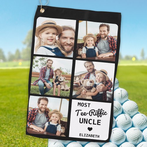 Most Tee_Riffic UNCLE Custom 5 Photo Fathers Day Golf Towel