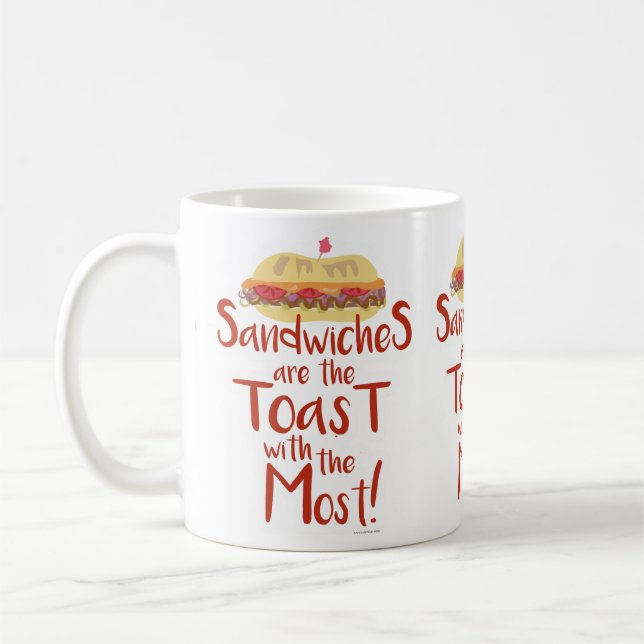 Most Toast Funny Sandwich Saying Logo Art Coffee Mug (Left)