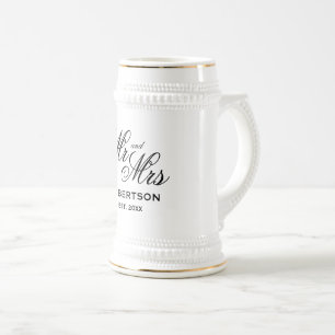 Most trendy Mr and Mrs custom wedding beer steins