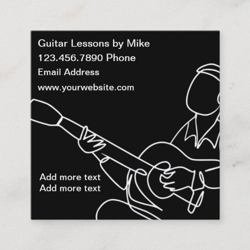 Most Unique Guitar Lessons Business Cards