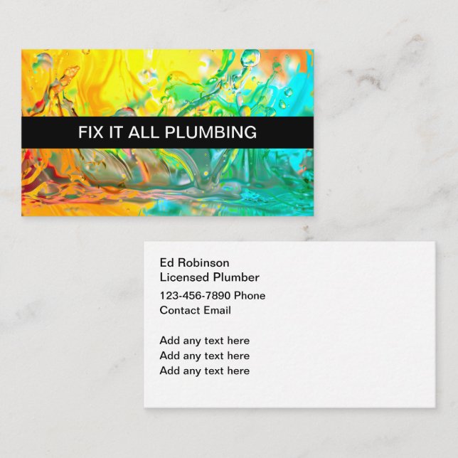 Most Unique Plumber Business Cards Design (Front/Back)