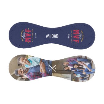 Most Valuable Father MVF Custom Two Photo Monogram Baseball | Zazzle