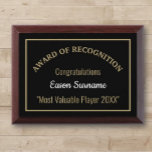 Most Valuable Player Award Plaque<br><div class="desc">Great gift for special player</div>