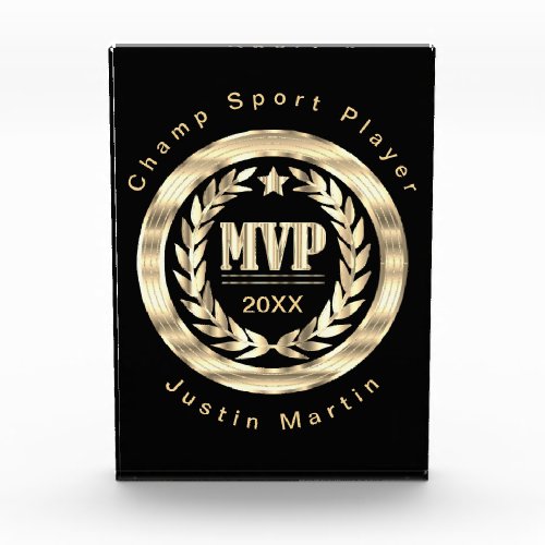 Most Valuable Player _ Black and Gold Acrylic Award