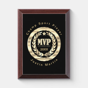 Most Valuable Player - Black and Gold Award Plaque