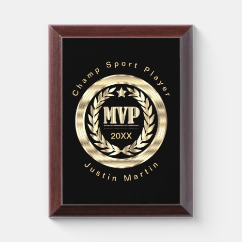 Most Valuable Player _ Black and Gold Award Plaque
