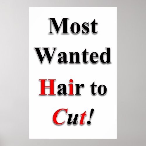 Most Wanted Hair to Cut Sale Beauty Salon Poster