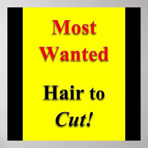 Most Wanted Haircut Sale Poster Matte