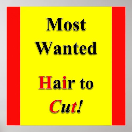 Most Wanted Haircut Sale Poster Matte