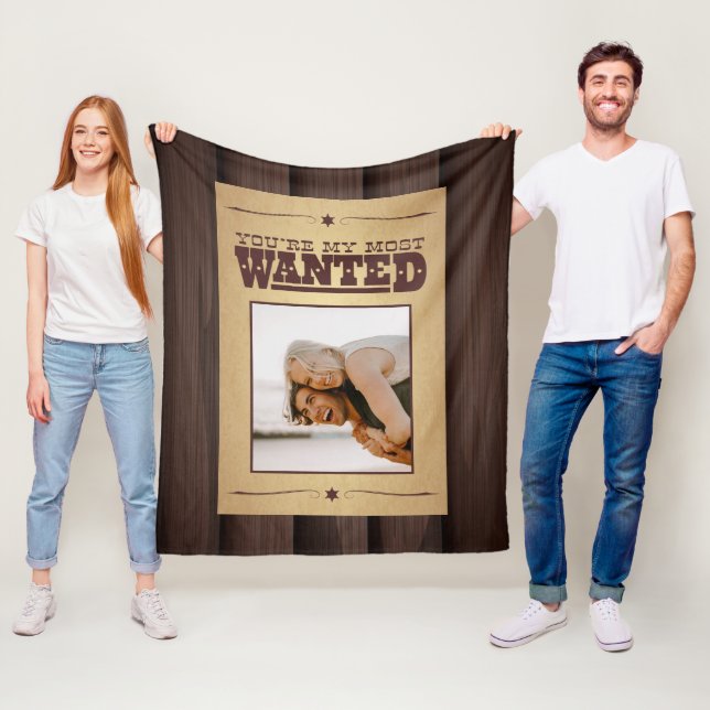 Most Wanted Poster Photo Fleece Blanket (In Situ)