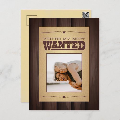 Most Wanted Poster Valentines Day Postcard
