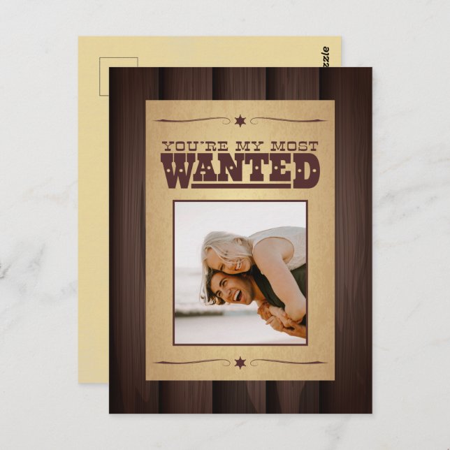 Most Wanted Poster Valentine's Day Postcard (Front/Back)