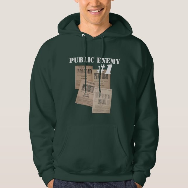 most wanted public enemy number one posters FBI Hoodie (Front)