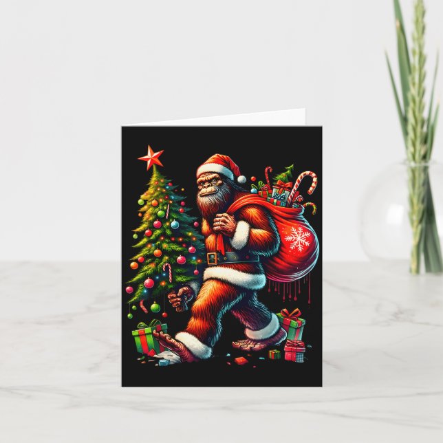 Most Wonderful Christmas Bigfoot Christmas Tree Li Card (Front)