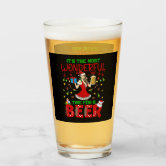 Christmas Beer Glasses-funny Christmas Beer Gifts-most Wonderful Time for A  Beer-reinbeer-funny Christmas Gifts for Him-christmas Gift Idea 