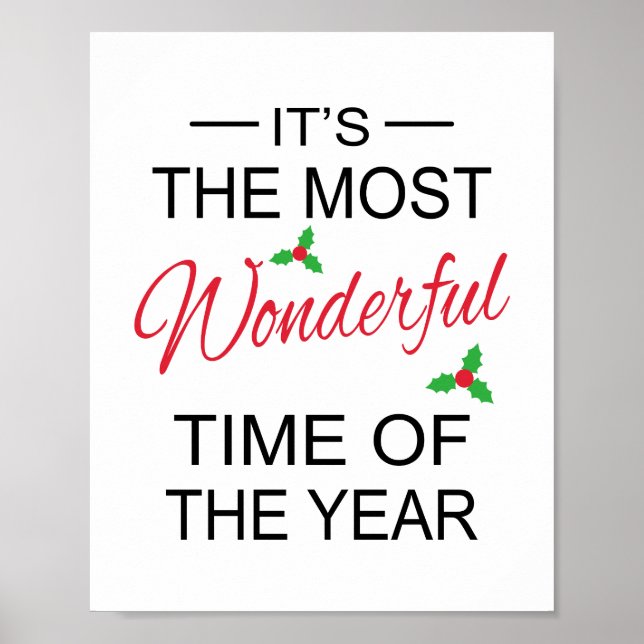 Most Wonderful Time Christmas Art Poster (Front)