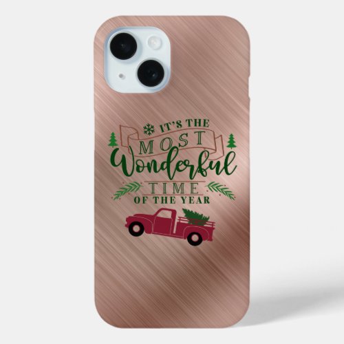 Most Wonderful Time Christmas iPhone 15 Case