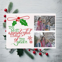 Most Wonderful Time Christmas Holiday Photo Card