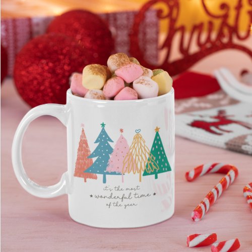 Most Wonderful Time Christmas Tree Holiday Coffee Mug
