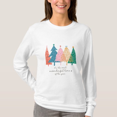 Most Wonderful Time Christmas Tree Holiday T_Shirt