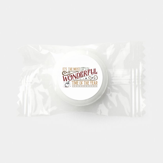 Most wonderful time Christmas word art  Life Saver® Mints (Front)