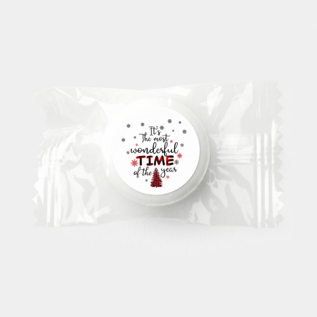 Most wonderful time Christmas word art  Life Saver® Mints (Front)