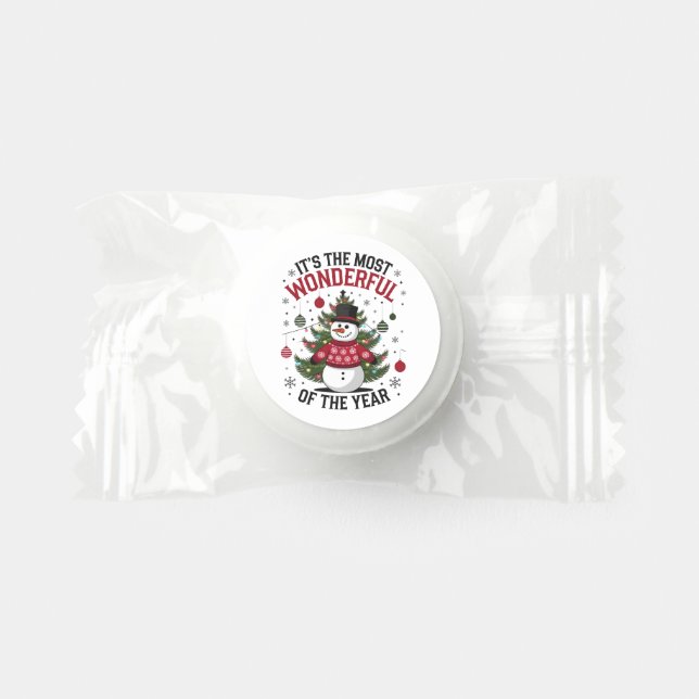 Most wonderful time Christmas word art  Life Saver® Mints (Front)