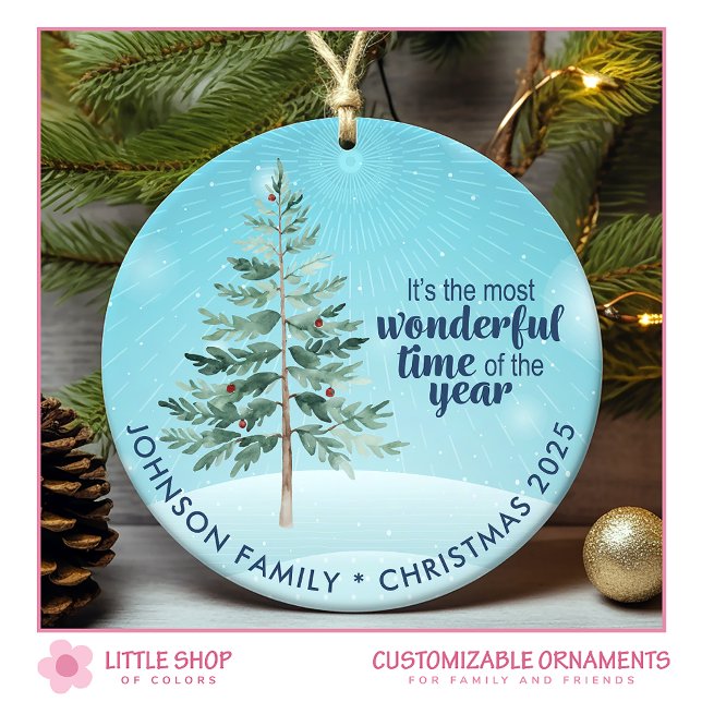 Most Wonderful Time Customizable Photo Ceramic Ornament (Creator Uploaded)