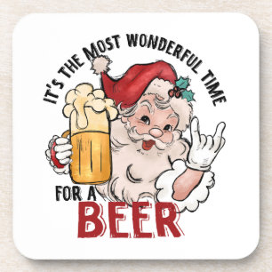 Most Wonderful Time for a Beer Beverage Coaster