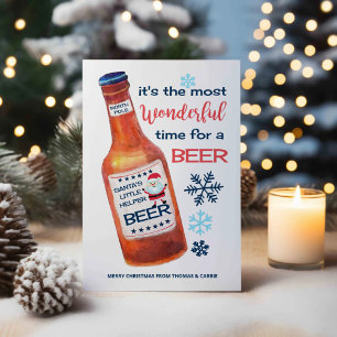 Most Wonderful Time For a Beer Funny Christmas Holiday Card