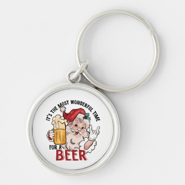 Most Wonderful Time for a Beer Keychain (Front)
